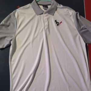 Nike Houston Texans White and Gray Polo Shirt